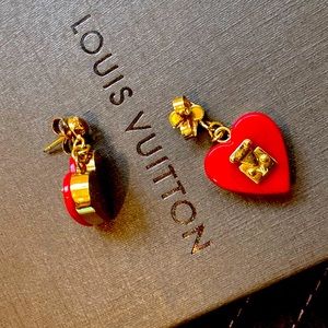 Louis Vuitton “Lock Me” red earrings